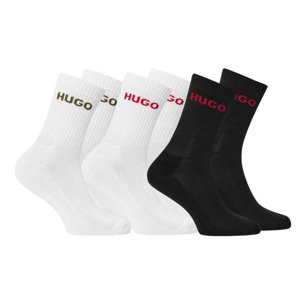 Hugo Boss Mens Crew Socks (Pack of 6) / Black/White